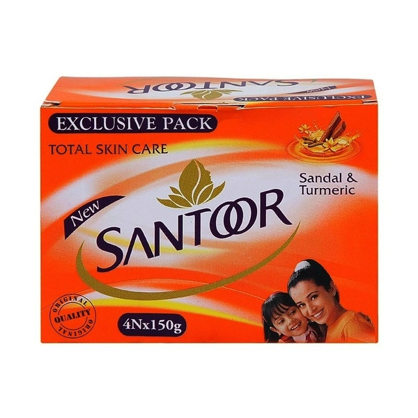 Santoor Sandal & Turmeric Soap 4 N - 150g