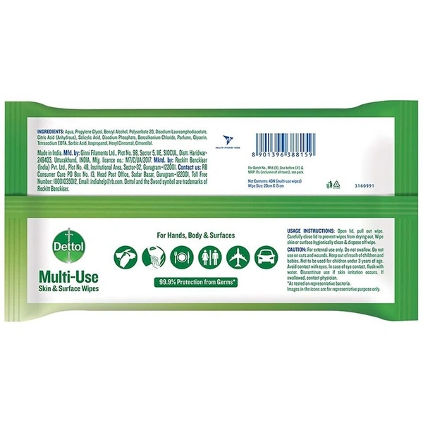 Dettol Multi Use Original Wipes - 40N