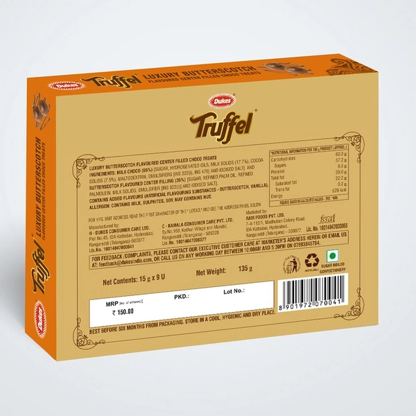 Dukes Truffel Gift Pack Butterscotch - 135g