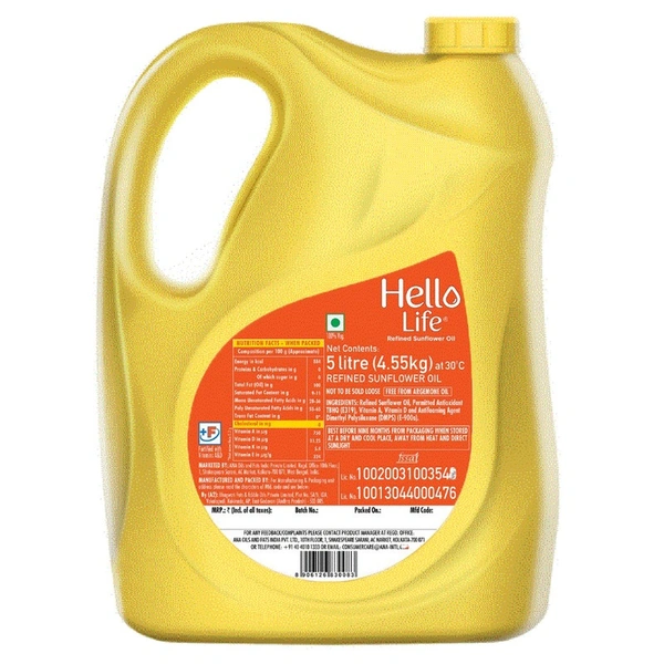 Hello Life Sunflower Oil Jar - 5L