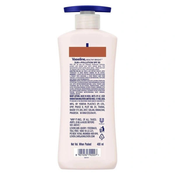 Vaseline SPF30 Healthy Bright Lotion - 400ml