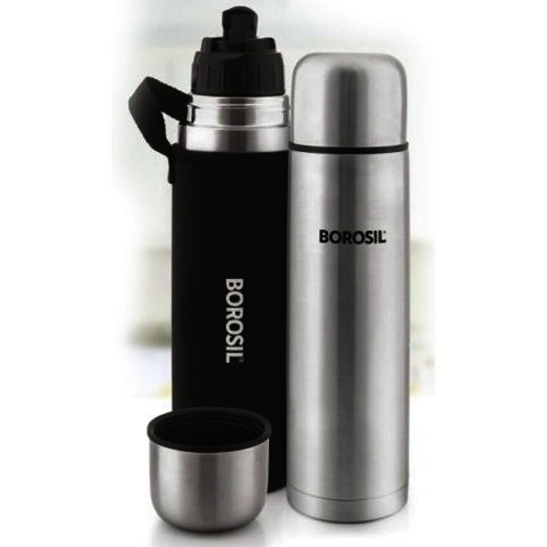 Borosil 500 ml Thermo Black Stainless Steel Bottle 1 N - 500ml , 1N