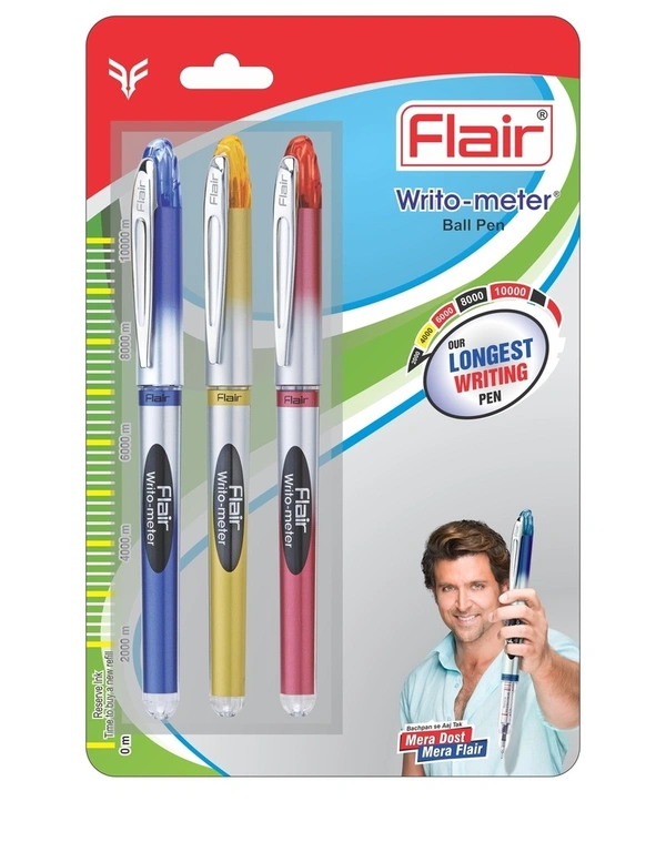 Flair Writometer Gel Pen Blue, - 3N