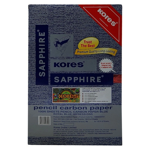 Kores Sapphire Carbon Paper 100 Sheets - 1N