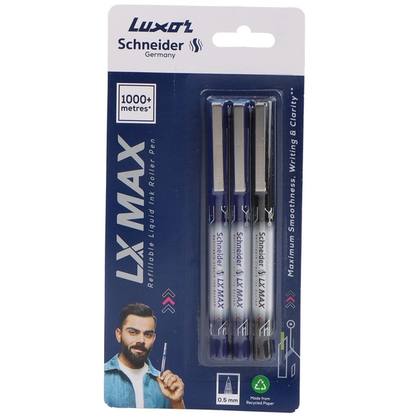 Luxor Lx Max Roller Ball Pen Blue & Black Cone Tip - 3N