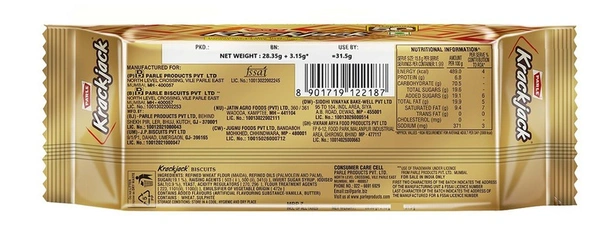 Parle Krackjack Biscuit - 24 N (28.3 g + 3.15 g Each)