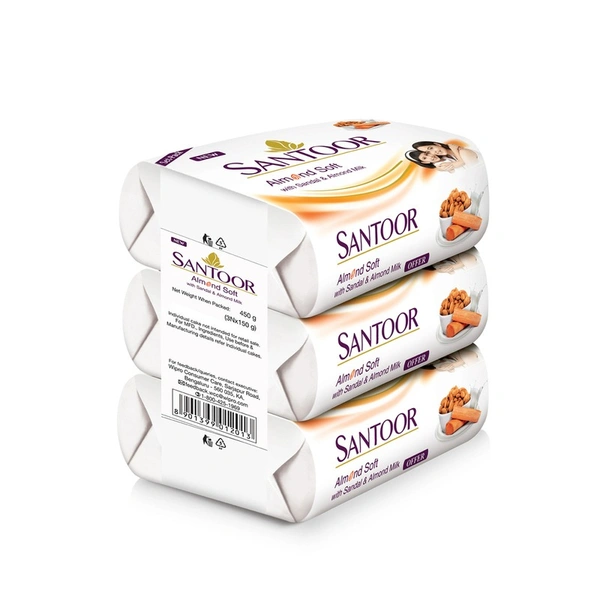 Santoor White Soap - 3 N (150 g Each)