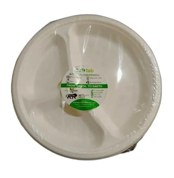Disposable Bagasse Plates - 15 Pieces