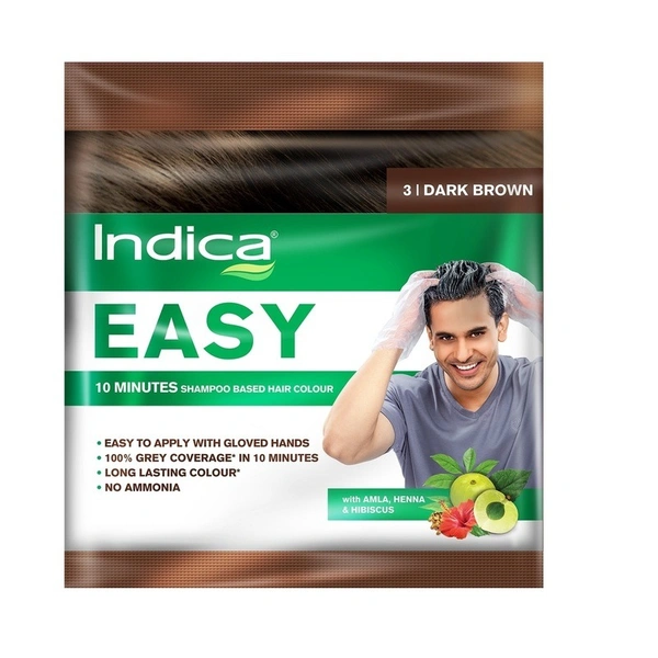 Indica Easy Hair Colour Dark Brown - 20g