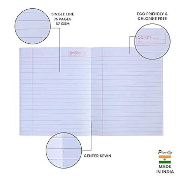 Doms Single Line Regular Notebook - 172 pages