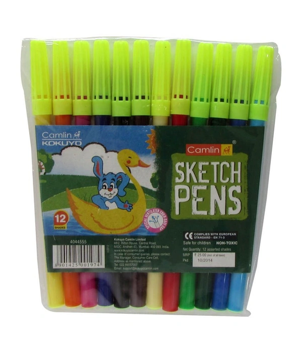 Camlin Sketch Pens - Assorted Shades - 12 Piece
