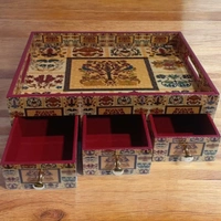 Sold By ZAIN R CREATION Tray with Drawer - L.14'' W.10'' H.4''