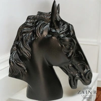 Sold By ZAIN R CREATION Horse Head Decorative Sculpture - H.9'' L.7.5'', Black, Aluminium