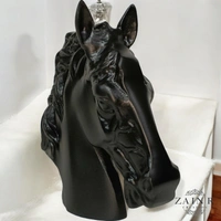 Sold By ZAIN R CREATION Horse Head Decorative Sculpture - H.9'' L.7.5'', Black, Aluminium