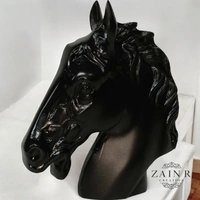 Sold By ZAIN R CREATION Horse Head Decorative Sculpture - H.9'' L.7.5'', Black, Aluminium