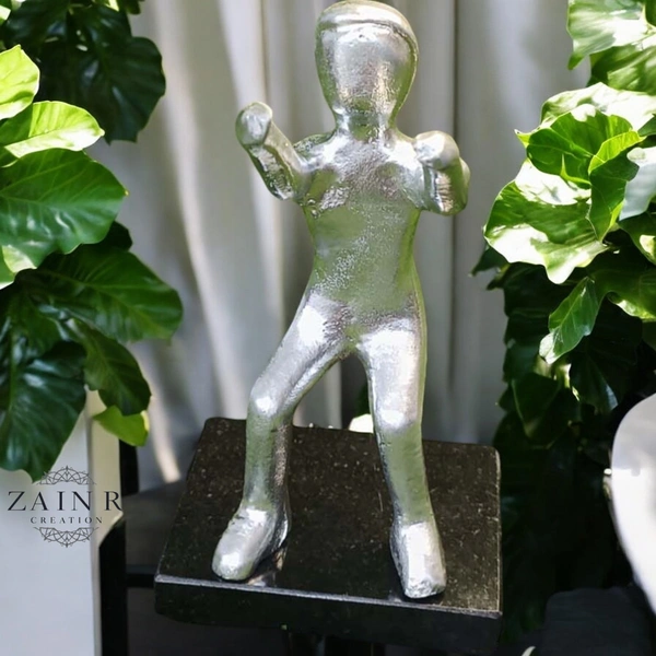 Sold By ZAIN R CREATION Smart Phone Mobile Holder Silver - H.7'' L.3.5'' W.2.5'', Sliver, Aluminium & Granite Base