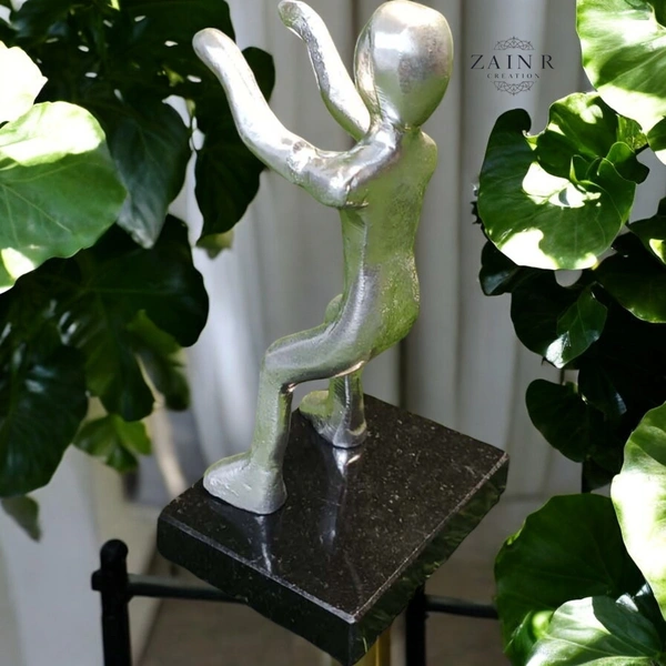 Sold By ZAIN R CREATION Smart Phone Mobile Holder Silver - H.7'' L.3.5'' W.2.5'', Sliver, Aluminium & Granite Base