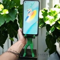 Sold By ZAIN R CREATION Smart Phone Mobile Holder Green - H.7'' L.3.5'' W.2.5'', Green, Aluminium & Granite Base