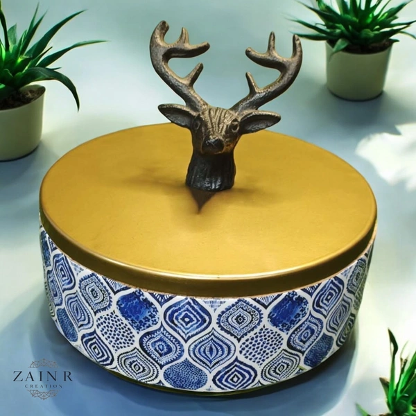 Sold By ZAIN R CREATION Roti Box - Dia.8'' H.2.5'', Enamel Coated, Wooden