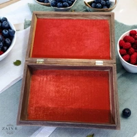 Sold By ZAIN R CREATION Jewellery Box Carving with Brass Inlay - L.12'' W.8'' H.3.5''