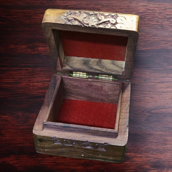 Sold By ZAIN R CREATION Jewellery Carving Box - L.4'' W.4'' H.2.5'