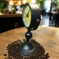 Sold By ZAIN R CREATION Table Clock for Office, Home Use - H.8.5'' L.5'' Base. 3'', Black, Iron