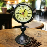 Sold By ZAIN R CREATION Table Clock for Office, Home Use - H.8.5'' L.5'' Base. 3'', Black, Iron