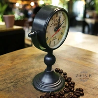 Sold By ZAIN R CREATION Table Clock for Office, Home Use - H.9.5'' L.6.5'' Base. 4'', Black, Iron