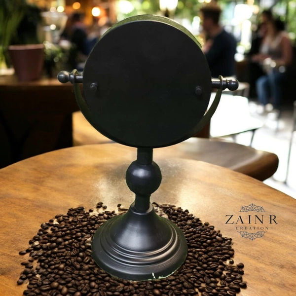 Sold By ZAIN R CREATION Table Clock for Office, Home Use - H.9.5'' L.6.5'' Base. 4'', Black, Iron