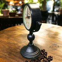 Sold By ZAIN R CREATION Table Clock for Office, Home Use - H.9.5'' L.6.5'' Base. 4'', Black, Iron