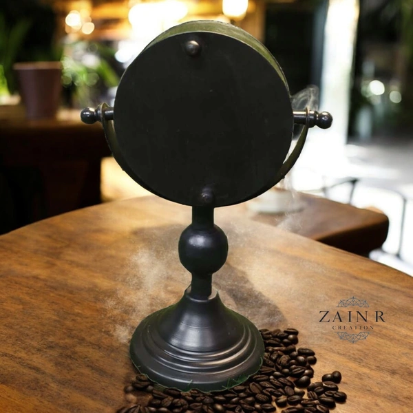 Sold By ZAIN R CREATION Table Clock for Office, Home Use - H.9.5'' L.6.5'' Base. 4'', Black, Iron