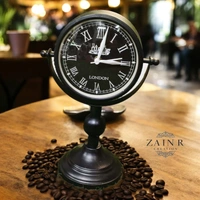 Sold By ZAIN R CREATION Table Clock for Office, Home Use - H.11'' L.7'' B.4.5'', Black, Iron