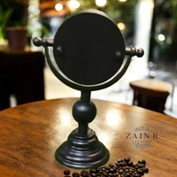 Sold By ZAIN R CREATION Table Clock for Office, Home Use - H.8.5'' L.5'' Base. 3'', Black, Iron