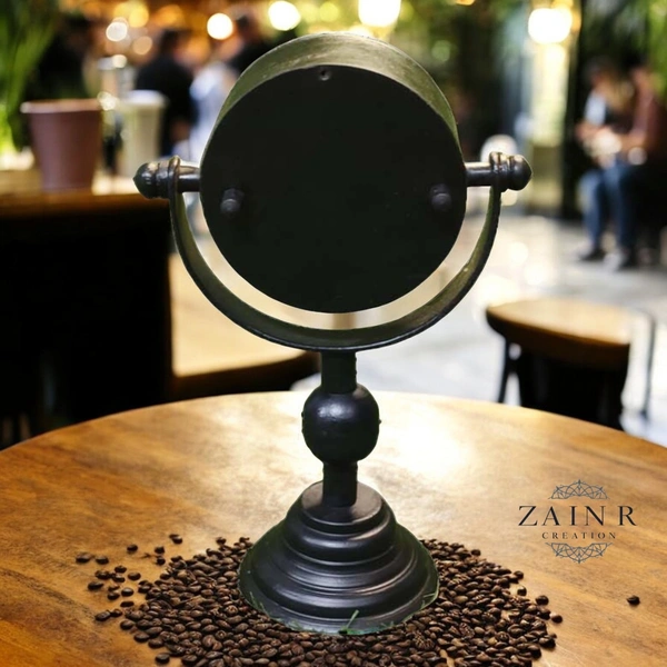 Sold By ZAIN R CREATION Table Clock for Office, Home Use - H.8.5'' L.5'' Base. 3'', Black, Iron