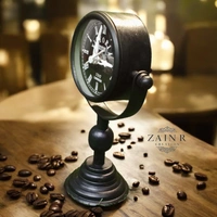 Sold By ZAIN R CREATION Table Clock for Office, Home Use - H.8.5'' L.5'' Base. 3'', Black, Iron