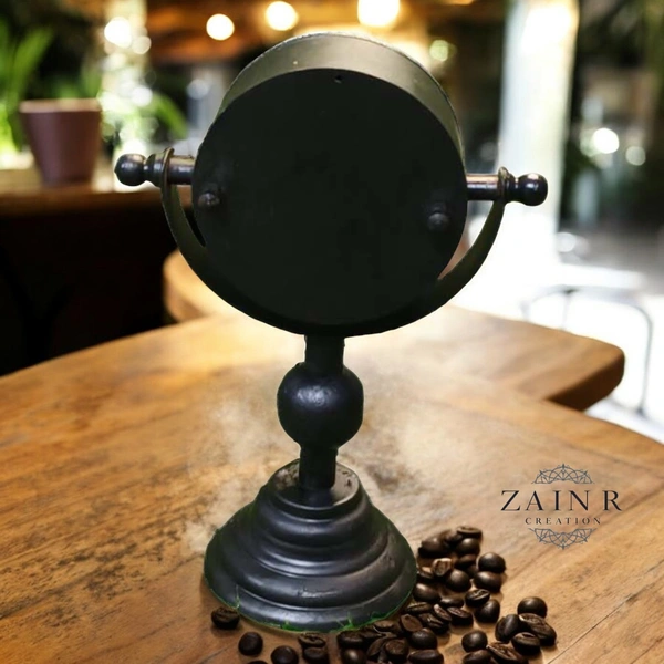 Sold By ZAIN R CREATION Table Clock for Office, Home Use - H.8.5'' L.5'' Base. 3'', Black, Iron