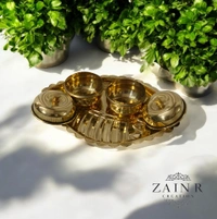 Sold By ZAIN R CREATION Spillbox Traditional Brass Kumkum/Sindoor Box holder for puja Thali- sangu with bowl Brass - L.5.5'' W.4'' H.1.77'', Polished, Brass