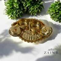 Sold By ZAIN R CREATION Spillbox Traditional Brass Kumkum/Sindoor Box holder for puja Thali- sangu with bowl Brass - L.5.5'' W.4'' H.1.77'', Polished, Brass