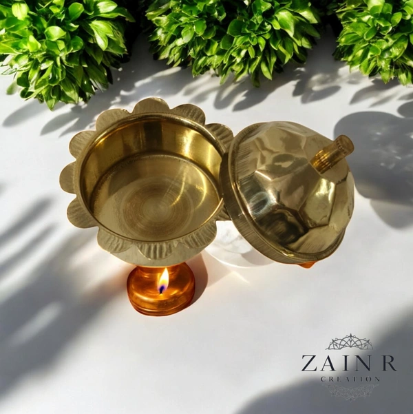 Sold By ZAIN R CREATION A Sindoor or Kumkum pot is a traditional container used to store sacred red powder - H.2'' B.2'', Brass, Brass