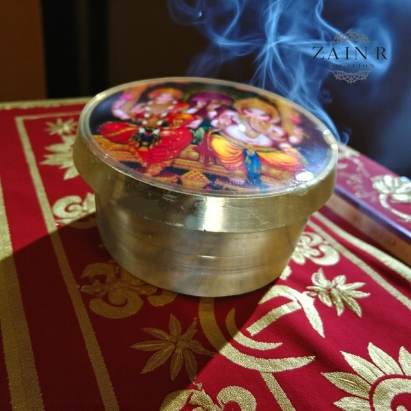 Sold By ZAIN R CREATION Brass Sindoor Box - L.1.77'' H.1'' B.1.57'', Polished, Brass