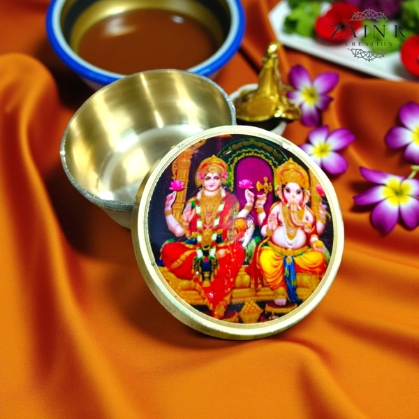 Sold By ZAIN R CREATION Brass Sindoor Box - L.1.77'' H.1'' B.1.57'', Polished, Brass