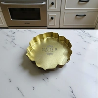 Sold By ZAIN R CREATION Etching Design Urli - DIA.9'' H.1.25'', Gold, Iron