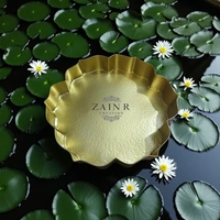 Sold By ZAIN R CREATION Etching Design Urli - DIA.9'' H.1.25'', Gold, Iron