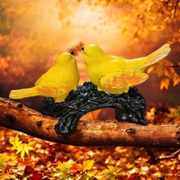 Sold By ZAIN R CREATION Birds Sitting on Branch - L.8.5'' H.5'' B.2'', Yellow, Polyresin