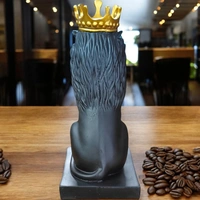 Sold By ZAIN R CREATION Lion King Sculpture Table Accents Black - Polyresin