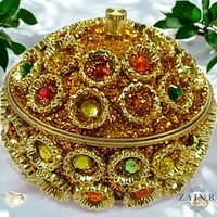 Sold By ZAIN R CREATION A Sindoor or Kumkum pot is a traditional container used to store sacred red powder - H.2'' B.2'', Brass