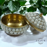 Sold By ZAIN R CREATION A Sindoor or Kumkum pot is a traditional container used to store sacred red powder - H.2'' B.2'', Brass