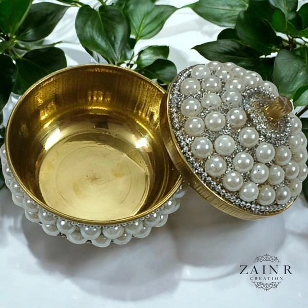 Sold By ZAIN R CREATION A Sindoor or Kumkum pot is a traditional container used to store sacred red powder - H.2'' B.2'', Brass