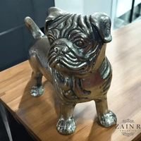 Sold By ZAIN R CREATION Decorative Sculptures of Standing Pug Dogs - L.7.5'' H.7'' W.3'', Nickel, Aluminium