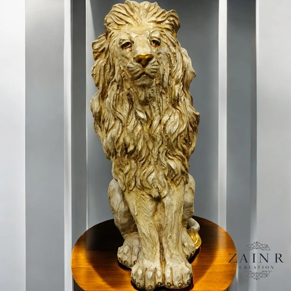 Sold By ZAIN R CREATION Lion King Sculpture Table Accents Black - H.13'' L.7'' W.5'', Polyresin